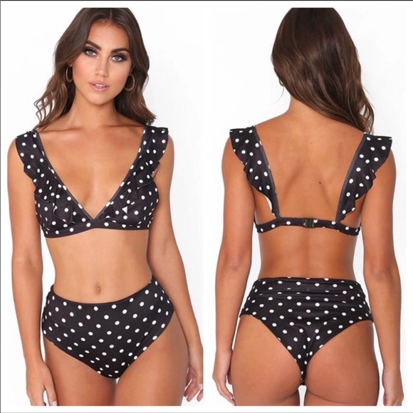 BLACK POLKA BIKINI SWIMSUIT - Bikini - Picture 2 of 5